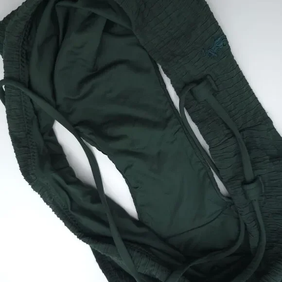 POLO RALPH LAUREN New SET Swimsuit M Bikini Top Bottle Green Subtle Textured
